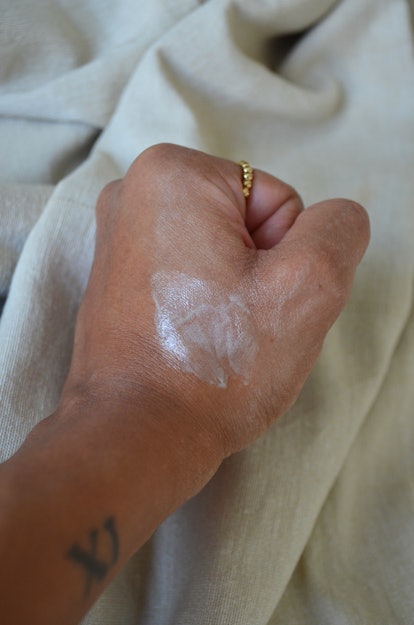 A photo of the texture of the ALASTIN A-LUMINATE Brightening Serum.